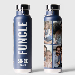 Funcle   Fun Uncle Custom Year 4 Photo Collage Water Bottle