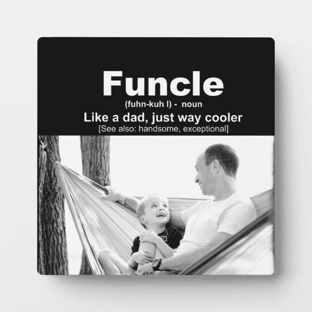Funcle Uncle Definition Personalised Photo Plaque (Front)