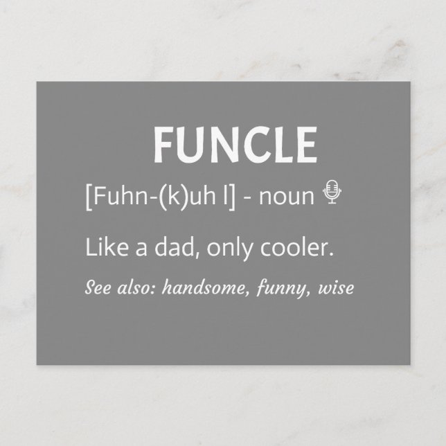 FUNCLE Uncle Gift Postcard (Front)
