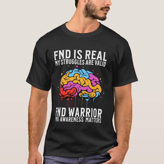 Functional Neurological Disorder Awareness Brain F T-Shirt (Front)