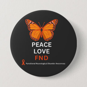 Functional Neurological Disorder Awareness Peace 7.5 Cm Round Badge