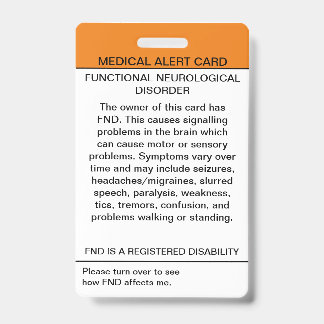 Functional Neurological Disorder Medical Badge ID Badge