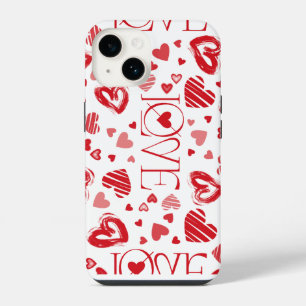 Funda/Case for iPhone Romantic Heart Pattern 14 Case