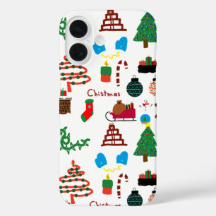 Funda Christmas Doodle iPhone 16 Case