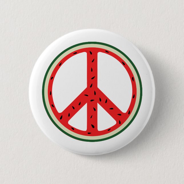 Fundraiser Watermelon Peace Sign for Palestine 6 Cm Round Badge (Front)