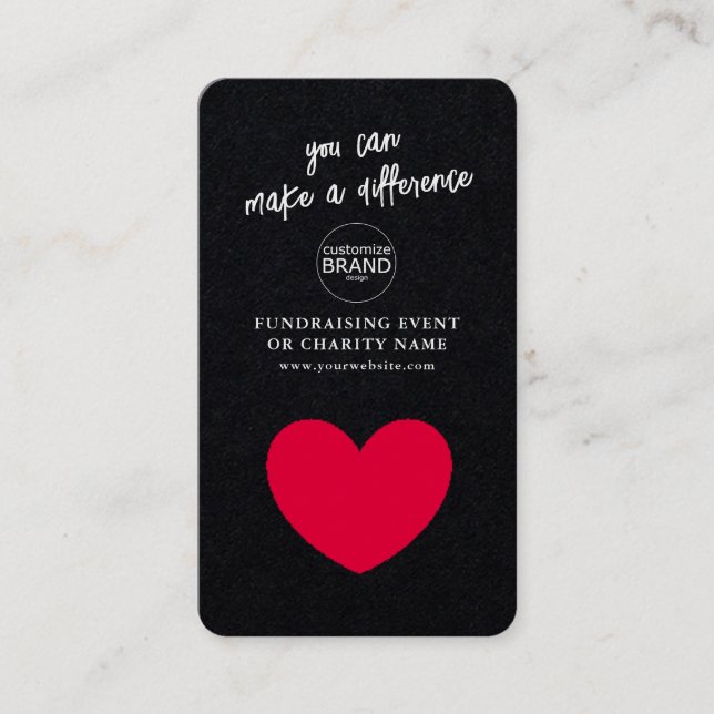 Fundraising Charity Event Black Logo Photo Card (Front)