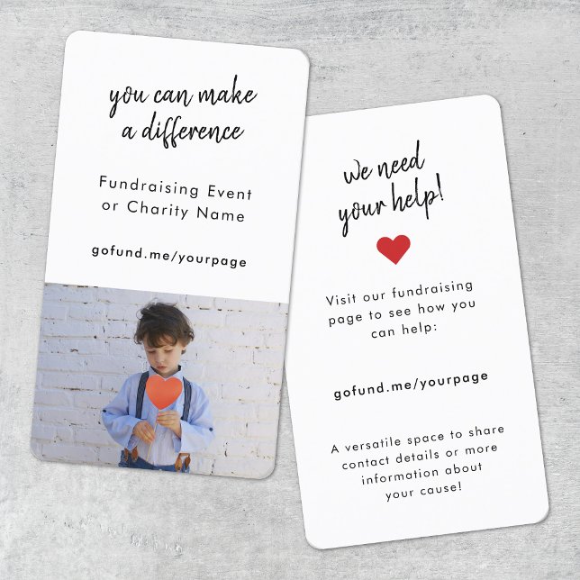 Fundraising | Charity Event Donate Now Photo Card (Creator Uploaded)