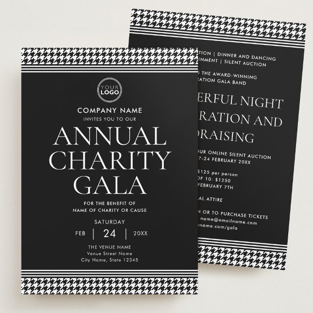 Fundraising Event Charity Gala Logo Black White Invitation (Creator Uploaded)