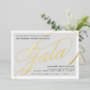 FUNDRAISING GALA elegant calligraphy pale grey