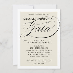 FUNDRAISING GALA event fancy gold frame ivory Invi Invitation