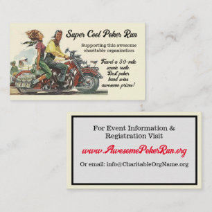 Fundraising Motorcycle Poker Run Vintage Customise Calling Card