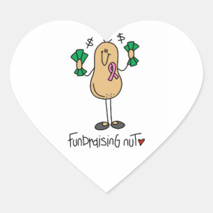 Fundraising Nut T-shirts and Gifts Heart Sticker