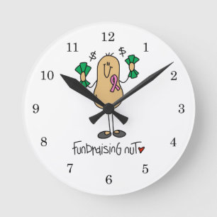 Fundraising Nut T-shirts and Gifts Round Clock