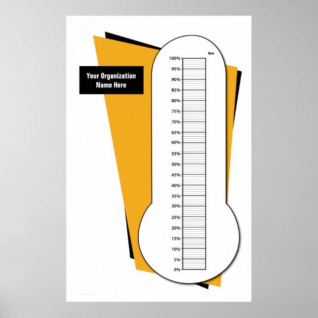 Fundraising Thermometer by Percentage Poster (Front)
