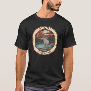 Fundy National Park Canada Moose Badge T-Shirt