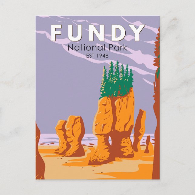 Fundy National Park Canada Travel Art Vintage Postcard (Front)