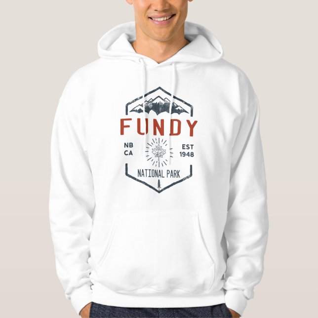 Fundy National Park Canada Vintage Distressed Hoodie (Front)