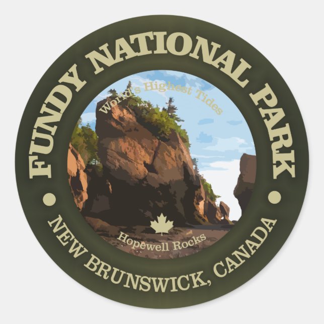 Fundy National Park Classic Round Sticker (Front)