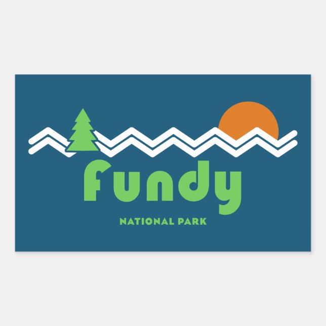 Fundy National Park Retro Rectangular Sticker (Front)