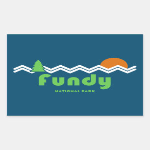 Fundy National Park Retro Rectangular Sticker