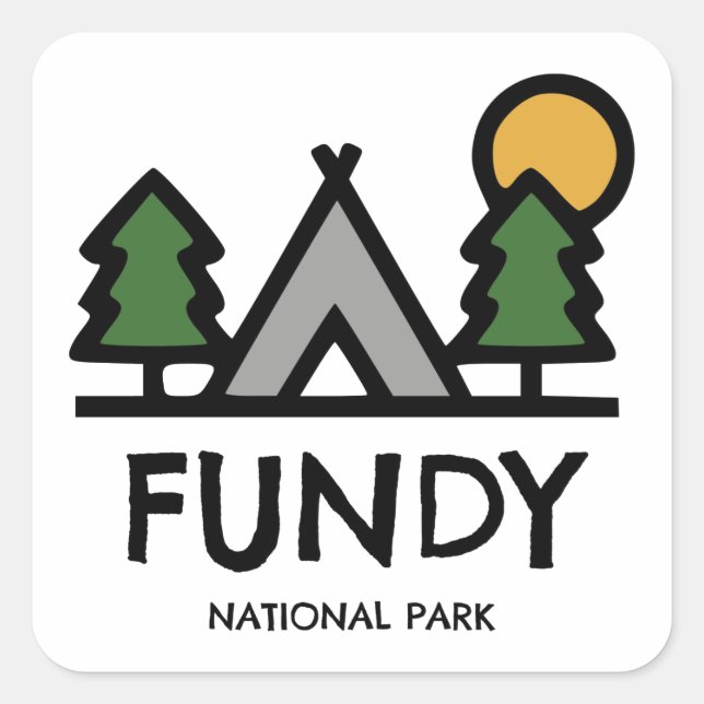 Fundy National Park Square Sticker (Front)