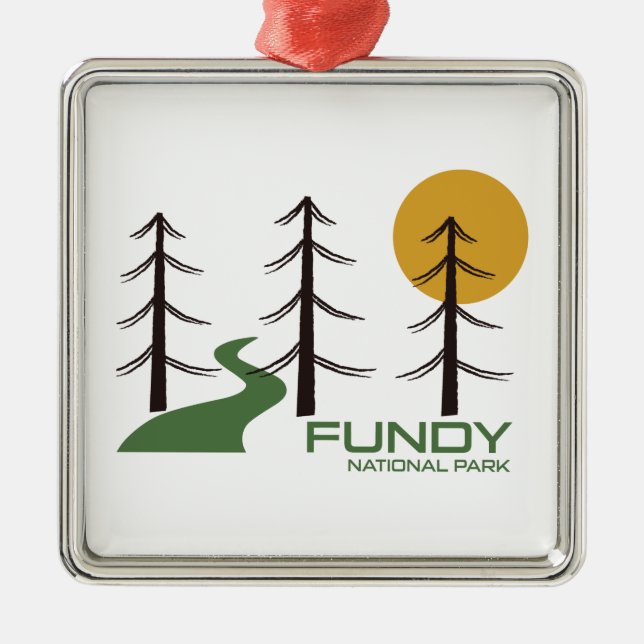 Fundy National Park Trail Metal Tree Decoration (Front)