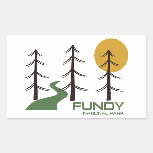 Fundy National Park Trail Rectangular Sticker (Front)