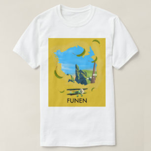 Funen , Denmark map travel poster T-Shirt