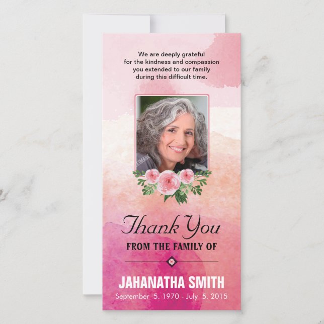 Funera Thank You Photo Card (Front)