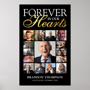 Funeral 15 Photo Memorial Poster