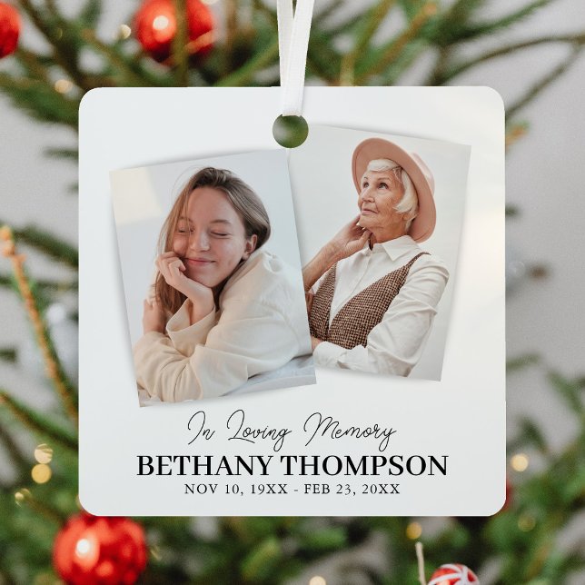 Funeral 2 Photo Memorial Tribute Metal Tree Decoration (Creator Uploaded)