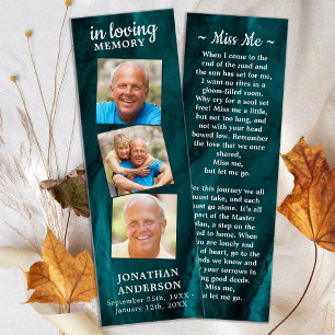 Funeral 3 Photo Poem Memorial Prayer Bookmark