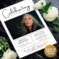 Funeral Announcement Memorial Service with Photo