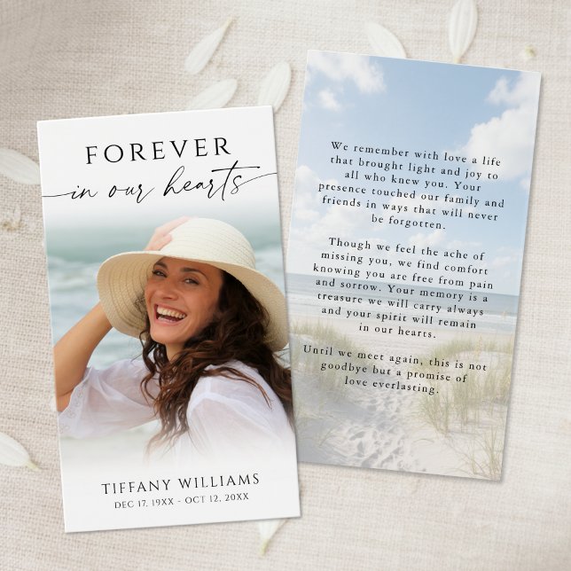 Funeral Beach Photo Sympathy Prayer Card (Creator Uploaded)