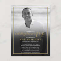 Funeral Black and White Photo Invitation