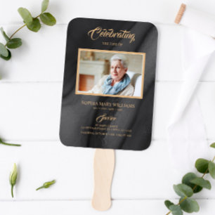 Funeral Black & Gold Calligraphy Set of Fans