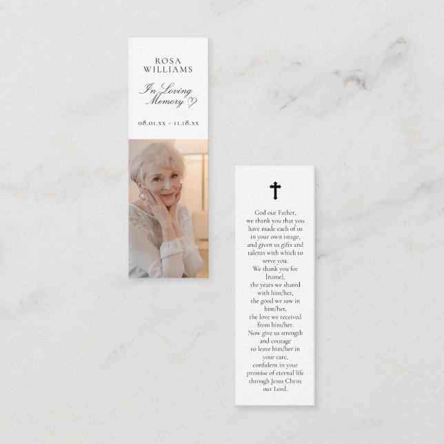 Funeral Bookmark Memorial Card (Front/Back)
