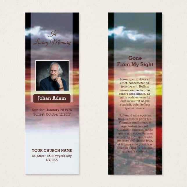 Funeral bookmark Template (Front & Back)