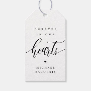 Funeral, Candle, Modern Calligraphy, Black Script Gift Tags