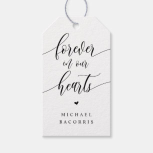 Funeral, Candle, Modern Calligraphy, Black Script Gift Tags