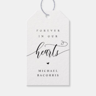 Funeral, Candle, Modern Calligraphy, Black Script Gift Tags