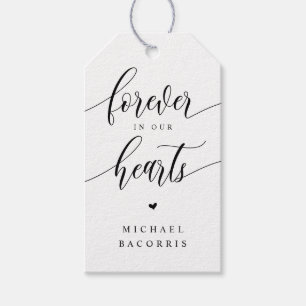 Funeral, Candle, Modern Calligraphy, Black Script  Gift Tags