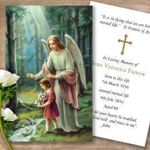 Funeral Catholic God's Angel Prayer Sympathy Cards