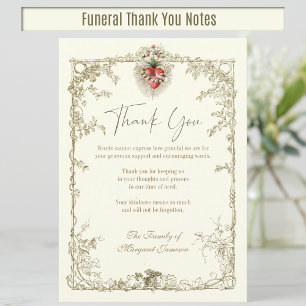 Funeral Catholic Immaculate Heart of Mary  Thank You Card