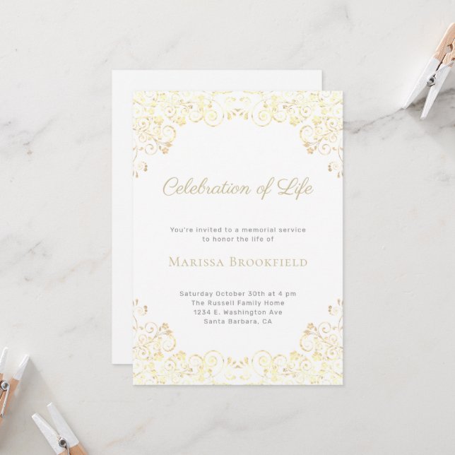 Funeral Celebration of life Invitation (Front/Back In Situ)