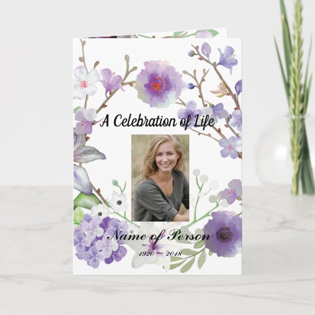 Funeral/Celebration of Life/Memorial Program Programme (Front)
