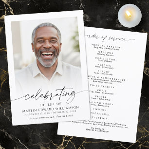 Funeral Celebration of Life Order of Service Photo Programme