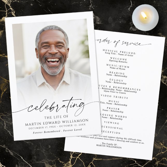 Funeral Celebration of Life Order of Service Photo Programme (Creator Uploaded)