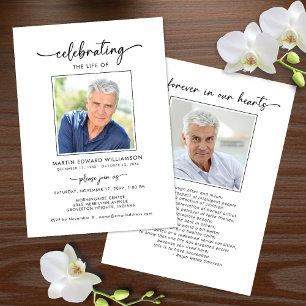 Funeral Celebration of Life Photo Memorial Invitation