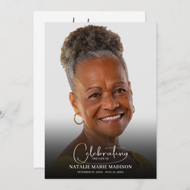 Funeral Celebration of Life Photo Programme (Front/Back)